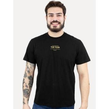 Imagem de Camiseta Ellus Masculina Cotton Fine Tour Staff Classic Preta-Masculino