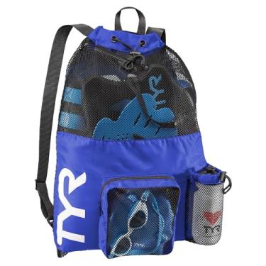 Imagem de TYR, Mochila Big Mesh Mummy para natação, academia e treino, Azul royal, Único