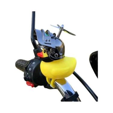 Imagem de Sino De Bicicleta Em Forma De Pato De Borracha Com Hélice E Capacete, 