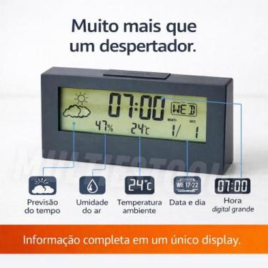 Imagem de Relógio Despertador Digital de Mesa - Sortida - TOP RIO