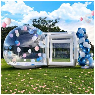 Imagem de Casa Bolha Inflável Gaonala Transparente com Túnel, 5m de Diâmetro, PVC Durável, para 6...