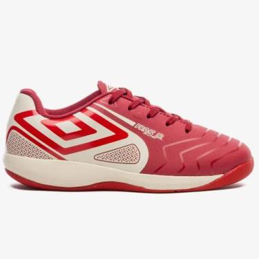 Imagem de Chuteira Futsal Umbro Pro 5 Jr Infantil Vermelho -, Vermelho branco, 3