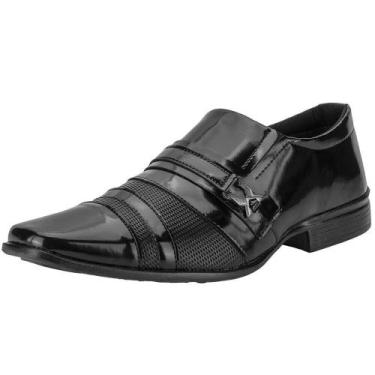 Imagem de Sapato masculino social mais leve 605, Verniz, Preto, 39