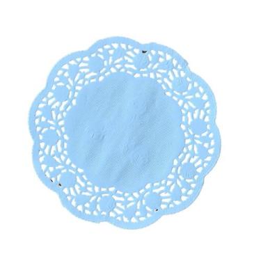 Imagem de Doilies toalha de papel rendado Redondo 12,5cm Azul 52 un - TodaTreco