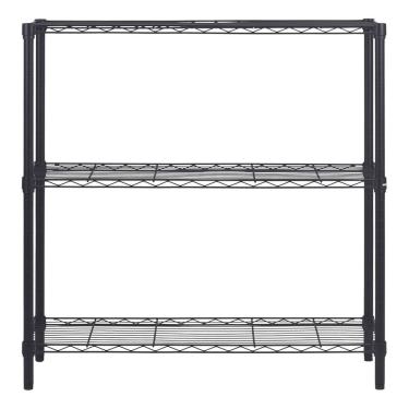 Imagem de Estante Aco 3 Prateleiras Preta 90x90x35cm Ate 150kg Prateado