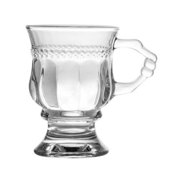 Imagem de Taça Capuccino Alça e Pé de Cristal Diamante 142 ml Lyor, Transparente