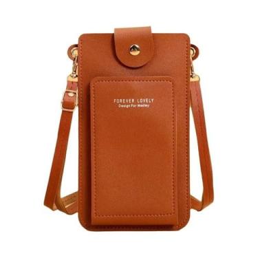 Imagem de Bolsa Feminina Crossbody de Couro Macio com Tela Sensível ao Toque, Ca