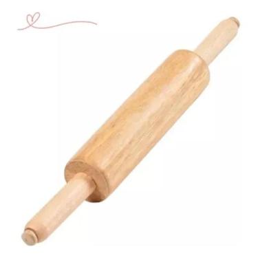 Imagem de Rolo de Madeira para Abrir Massas 43cm Pizzas Pães Biscoitos - Stolf