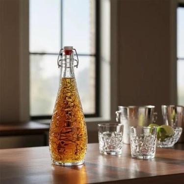 Imagem de Garrafa De Vidro 950ml Tampa Hermetica Suco Água Licoreira - Yeet