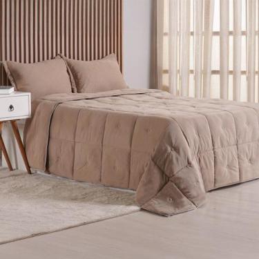 Imagem de Edredom Casal Toque de Plumas 260 Fios New 180x220cm Tessi Areia Cinze