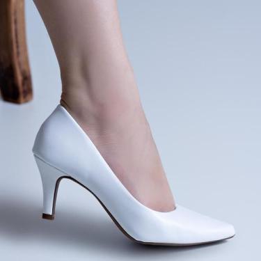 Imagem de Scarpin Feminino Bico Fino Salto Médio 7cm Elegante Confortável Social