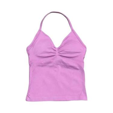 Imagem de Top De Yoga Sem Costura Com Decote Em V Para Mulheres, Com Almofadas R