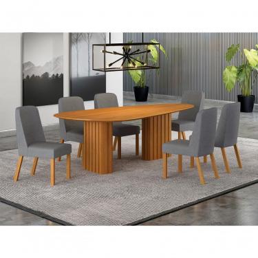 Imagem de Conjunto Jantar 6 Cadeiras Maciça 2x1 Iza - Arbo Design