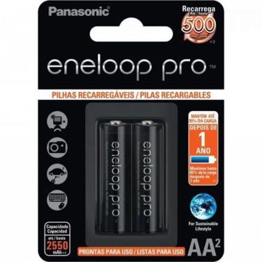 Imagem de Pilha Recarregável AA Panasonic Eneloop Pro 1,2V 2550MAH Cartela com 2 Unidades Alta Pe...