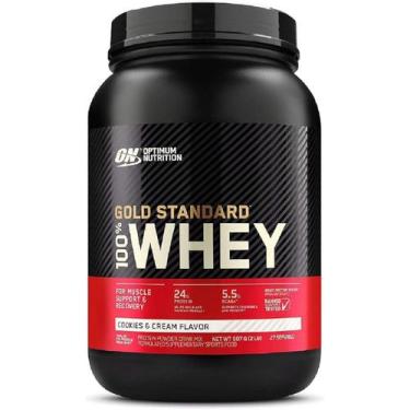 Imagem de Whey Protein 100% Gold Standard Optimum Nutrition 907g, Cookies & Crea