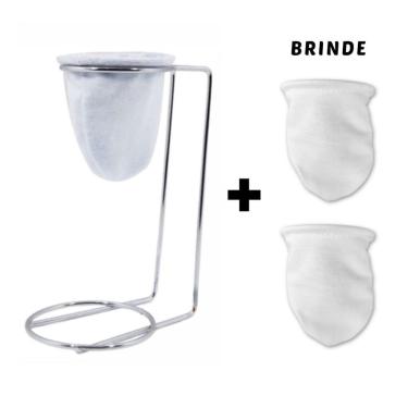 Imagem de Mini Coador de Café Pano Individual Chá Suporte Mariquinha Dose Única em Algodão Compacto para Bancada