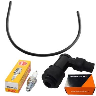 Imagem de Vela Ignição, Cachimbo, Cabo Ignição Fan 125 2009 à 2013 - NGK