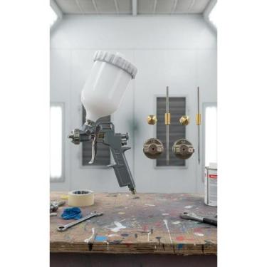 Imagem de 2x Pistola Pintura Gravidade 600ml 3 Bicos HVLP Profissional - Congrat