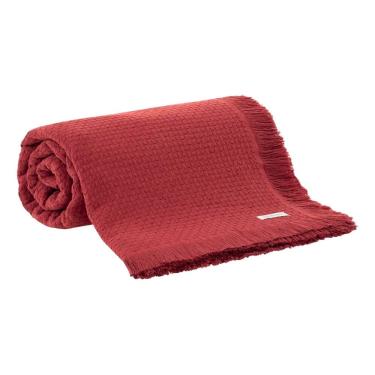 Imagem de Colcha Manta Cama Sofá Buddemeyer In Design Solteiro Laranja C/ Franja