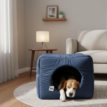 Imagem de Caminha Toca Luxo Gato Cães Lavavel Suede Azul Macio Fofo - - Maxximo 