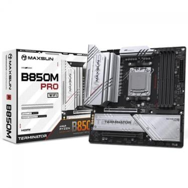 Imagem de Placa Mãe Maxsun Terminator B850M Pro WiFi, Chipset B850, AMD AM5, mAT