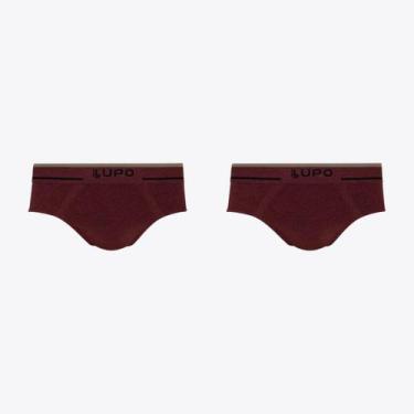 Imagem de Kit 2 Cuecas Lupo Slip Fio Texturizado Sem Costura 00624-003, Marsala,
