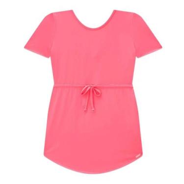 Imagem de Saida de Praia Juvenil Lilimoon Malha UV DRY 50+ Rosa Neon Tamanho:14C