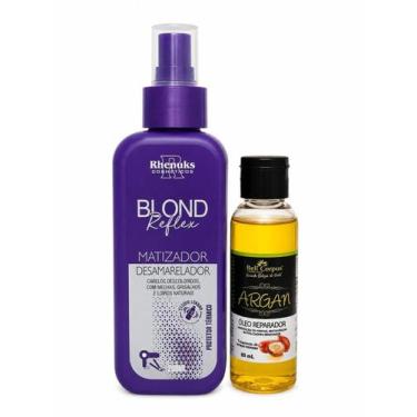 Imagem de Matizador Desamarelador Blond Reflex + Óleo de Argam 60ml - Rhenuks