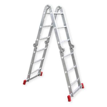 Imagem de Escada Articulada Botafogo 3x4 Degraus Alumínio 3,40m 13 Posições Até 