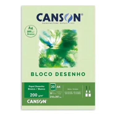 Imagem de Papel Desenho Canson Branco A4 200g 20 Folhas Grano Médio