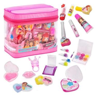 Imagem de Kit Maquiagem Infantil MakeBrinq Com Bolsa 3+ MK03 Polibrinq
