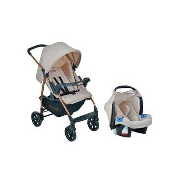 Imagem de Travel System Burigotto Carrinho De Bebê Com Bebê Conforto Ecco + Touring X Mon Amour Bege