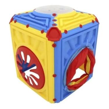 Imagem de Tunel Cubo Infantil Flexível Com Janelas Area Laser Diversão Vermelho 