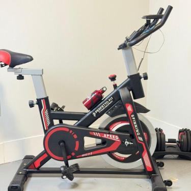 Imagem de Bicicleta Spinning Ergométrica Roda Inércia 13kgs Vermelho preto 60v -