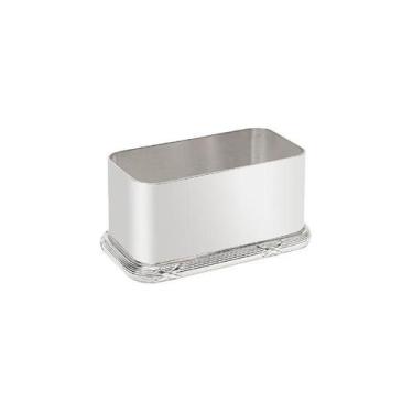 Imagem de Porta-adoçante retangular em prata Silverlux Croisé 8,5x4cm