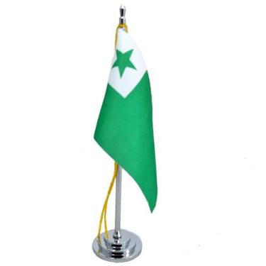 Imagem de Mini Bandeira De Mesa Esperanto 15 Cm Altura Mastro - SP Bandeiras 