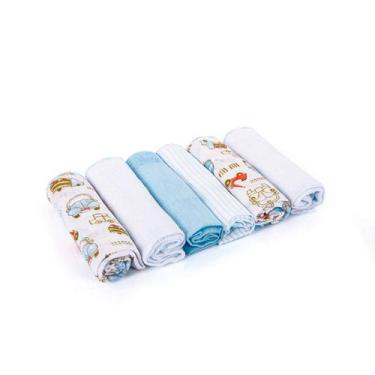 Imagem de BABETE KARINHO C/6 MASCULINO - Panos de Boca para Bebê - PAPI