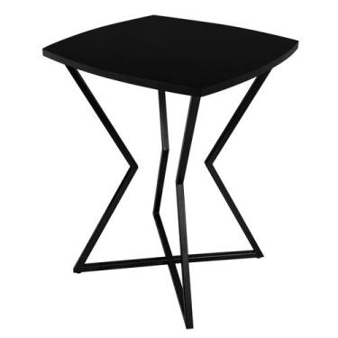 Imagem de Mesa de Canto Lateral Alta Quadrada para Sala Austria - Preta - Genus 