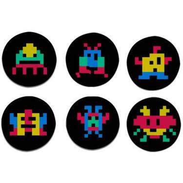 Imagem de Kit 6 Porta Copos Monstros Invaders Pixels Oficial Geek Vip - GeekVip,