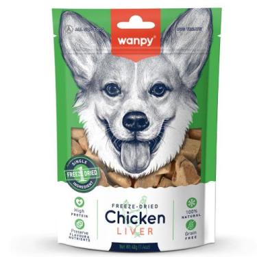 Imagem de Petisco Wanpy Freeze Dried para Cães Sabor Fígado e Frango 40g
