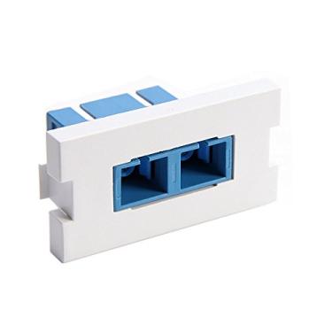 Imagem de (1-Unit, White) - Leviton 41291-2CW 1 Duplex SC, Zirconia Ceramic, Single Mode/Multi Mode, Blue, 1-Unit High, White