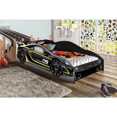 Imagem de Cama Solteiro Infantil Carro Force 09 100% mdf J&A - Preto