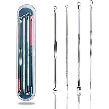 Imagem de Kit de ferramentas de remoção de cravos 2021, aço inoxidável premium, livre de riscos para a pele do rosto, com caixa portátil (prata)