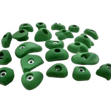 Imagem de Kit 22 Agarras Escalada Basic Tam Pmg Sem Fixador Verde