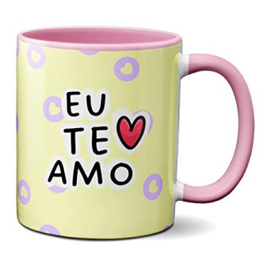 Imagem de Caneca Flork Meme Namorados Fofos Mãos Dadas Eu Te Amo (Rosa)
