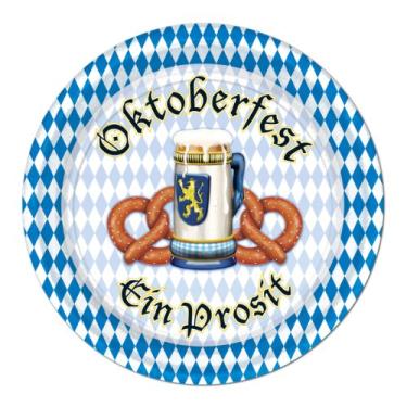 Imagem de Beistle Pacote com 8 pratos Oktoberfest, 17,7 cm (7 polegadas)