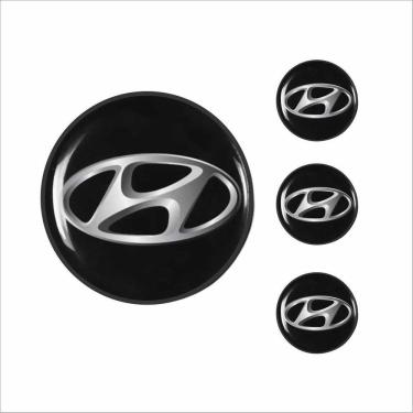 Imagem de Jogo Emblema Resinado 48mm Hyundai Para Calota Roda Botom - 4 Peças