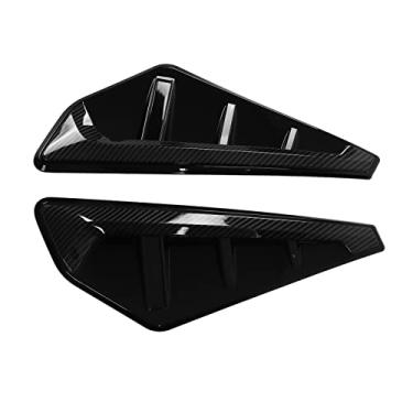 Imagem de Shanrya Acabamento de ventilação lateral automotiva, aberturas laterais duráveis Adesivos decorativos Boa resistência Substituição ABS para X5 F15 X5M F85 2019-2021 para acessórios externos automotivos (padrão de fibra de carbono)