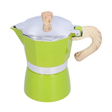 Imagem de Máquina de café expresso de fogão, máquina de café expresso italiana, máquina de café expresso de alumínio, cafeteira moka para cappuccino, café com leite, 3 xícaras/150 ml(Verde)