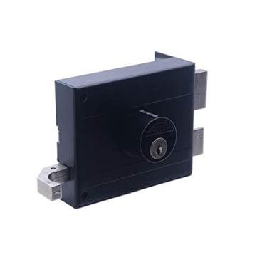 Imagem de Fechadura de Sobrepor para Portão Preta, Arouca Fechaduras, 7072-Z-FEP, Preto/Cromado